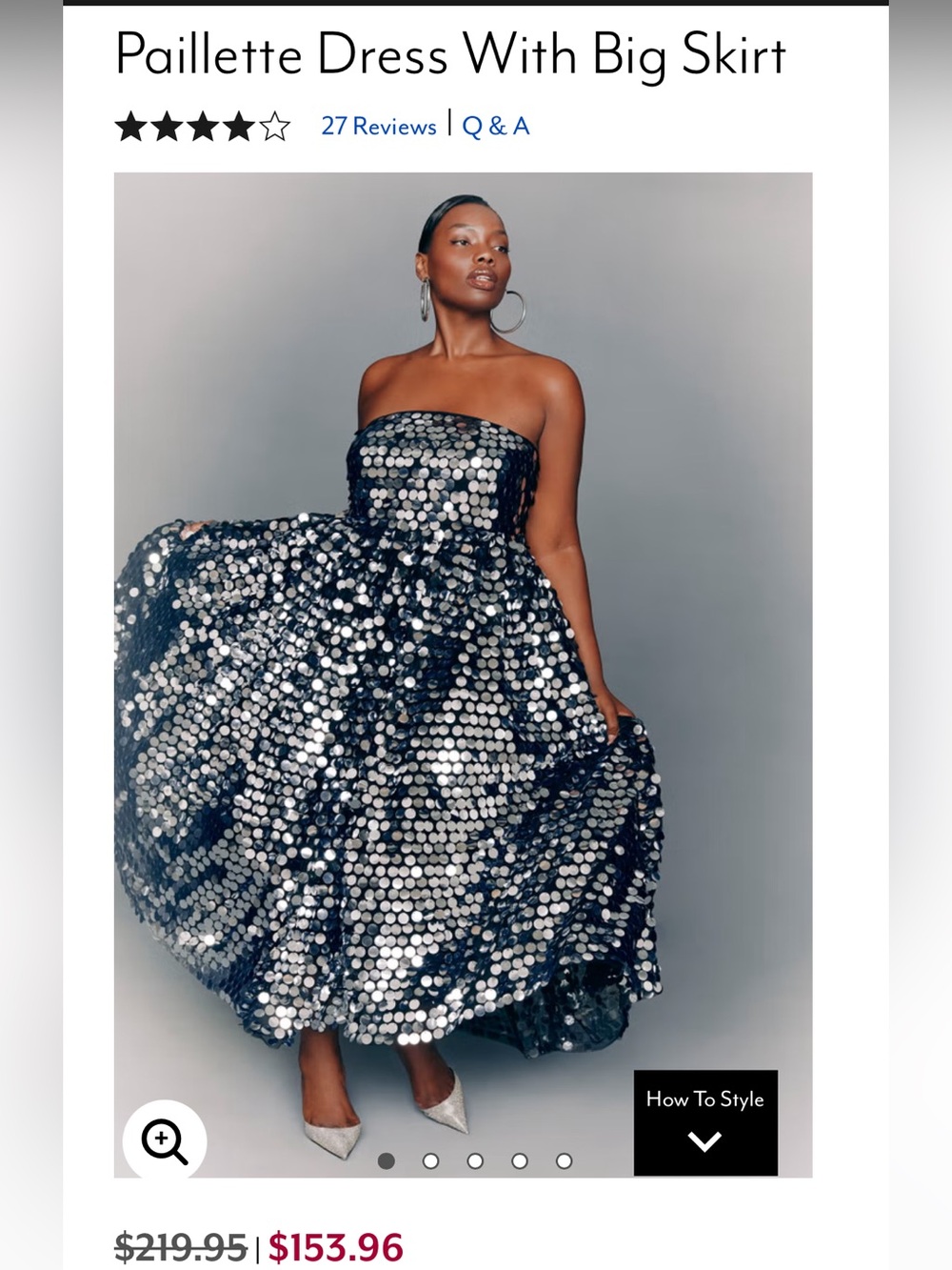 Eloquii Silver Sequin Maxi Dress